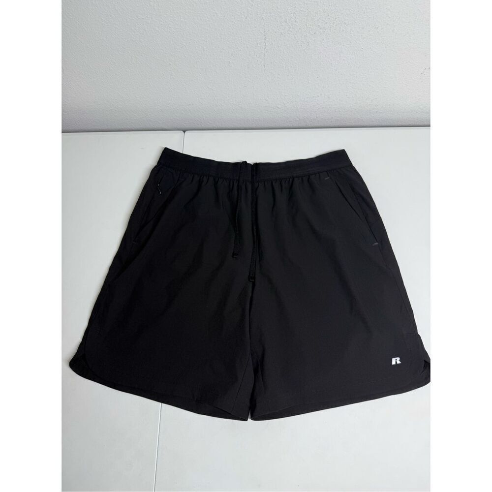 Russell Athletic Elastic Waist 2 Pockets Shorts Men Sz L(36-38) Black DriPower